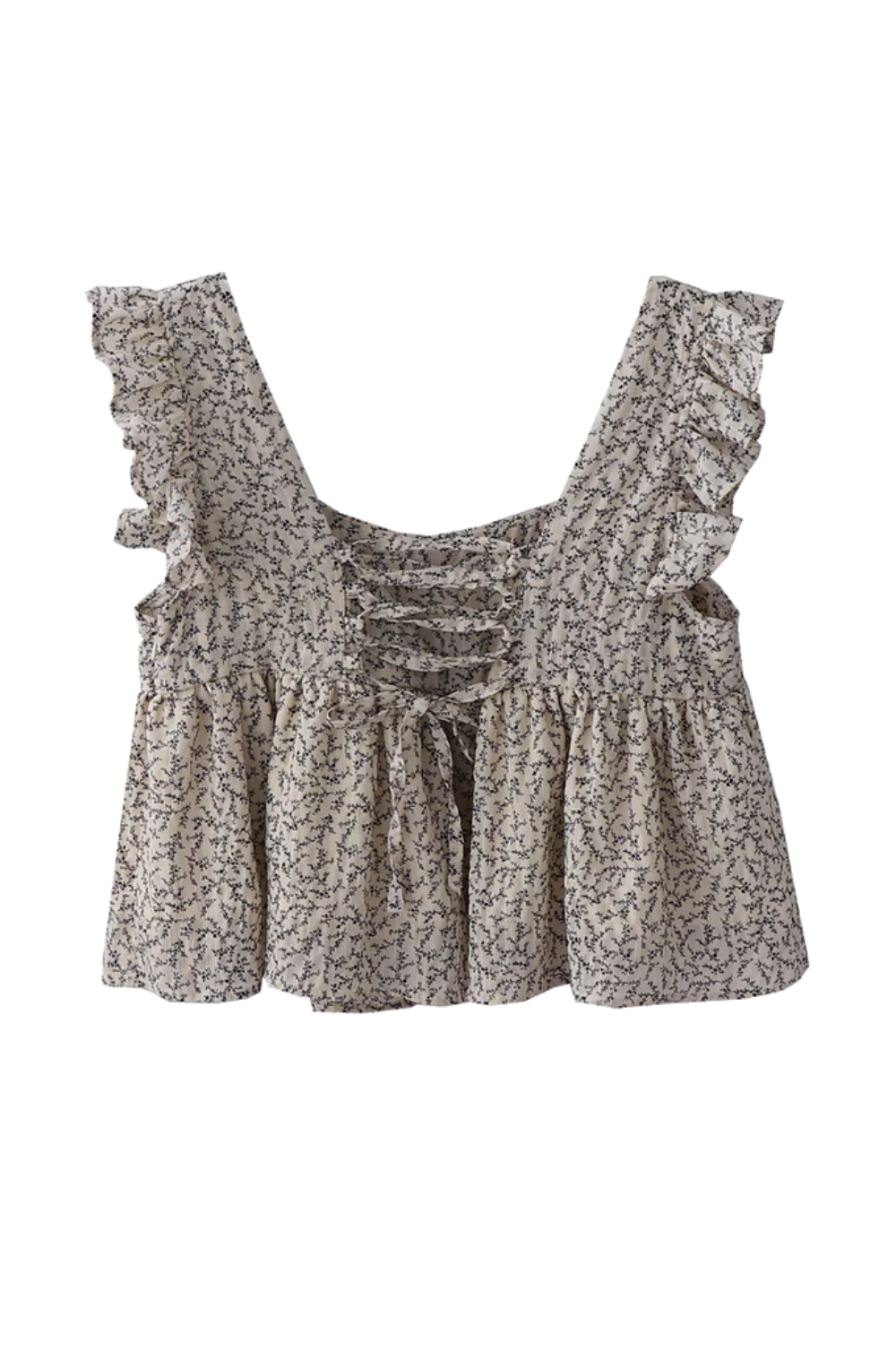 'Gail' Sleeveless Ruffle Short Top