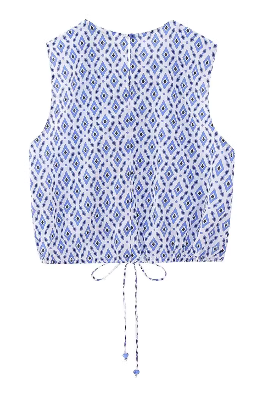 'Arianna' Bow-embellished Printed Top