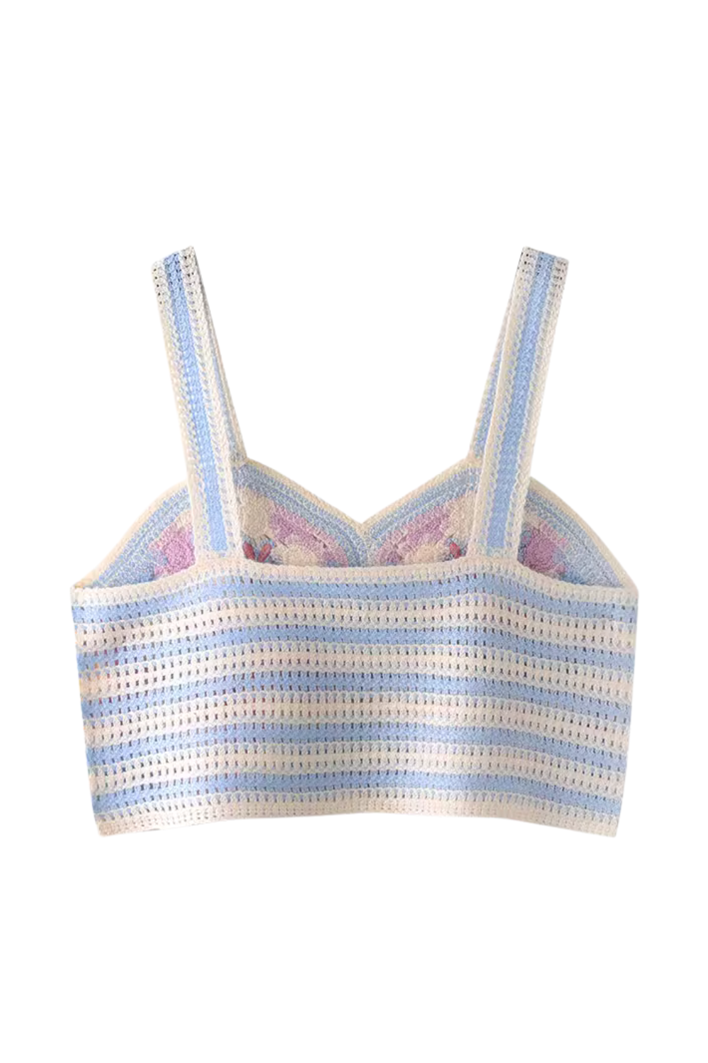 'Toni' Sleeveless Flower Embroidered Knitted Short Top (2 Colors)