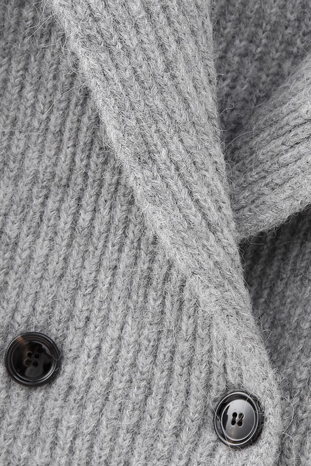 'Kelly' Ribbed-Knit Collared Cardigan