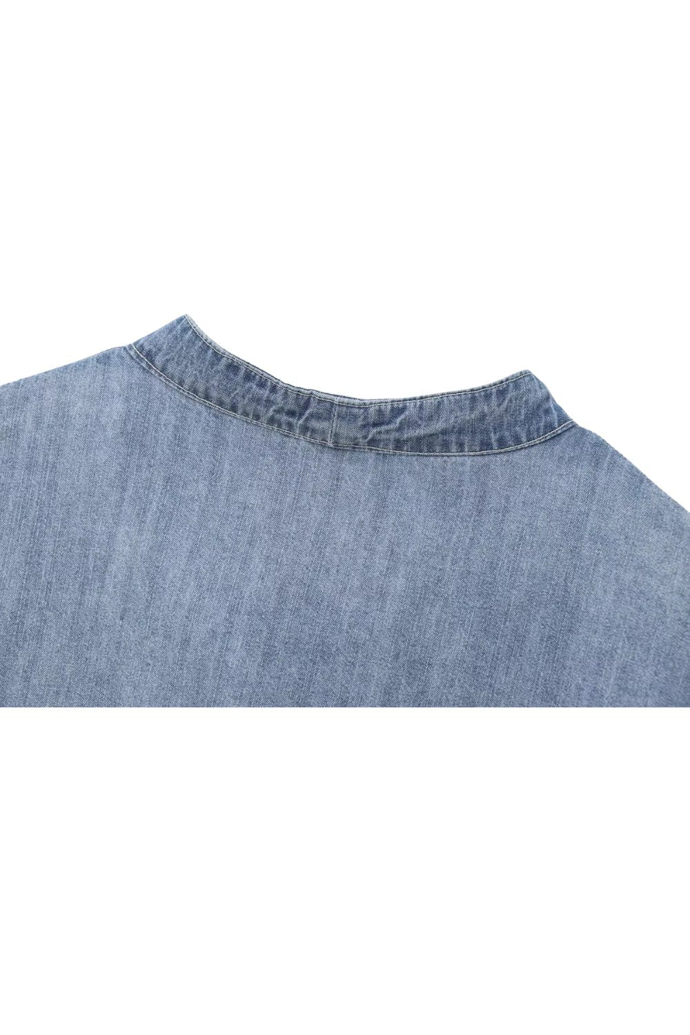 'Penny' Bow-Decorated Denim Shirt