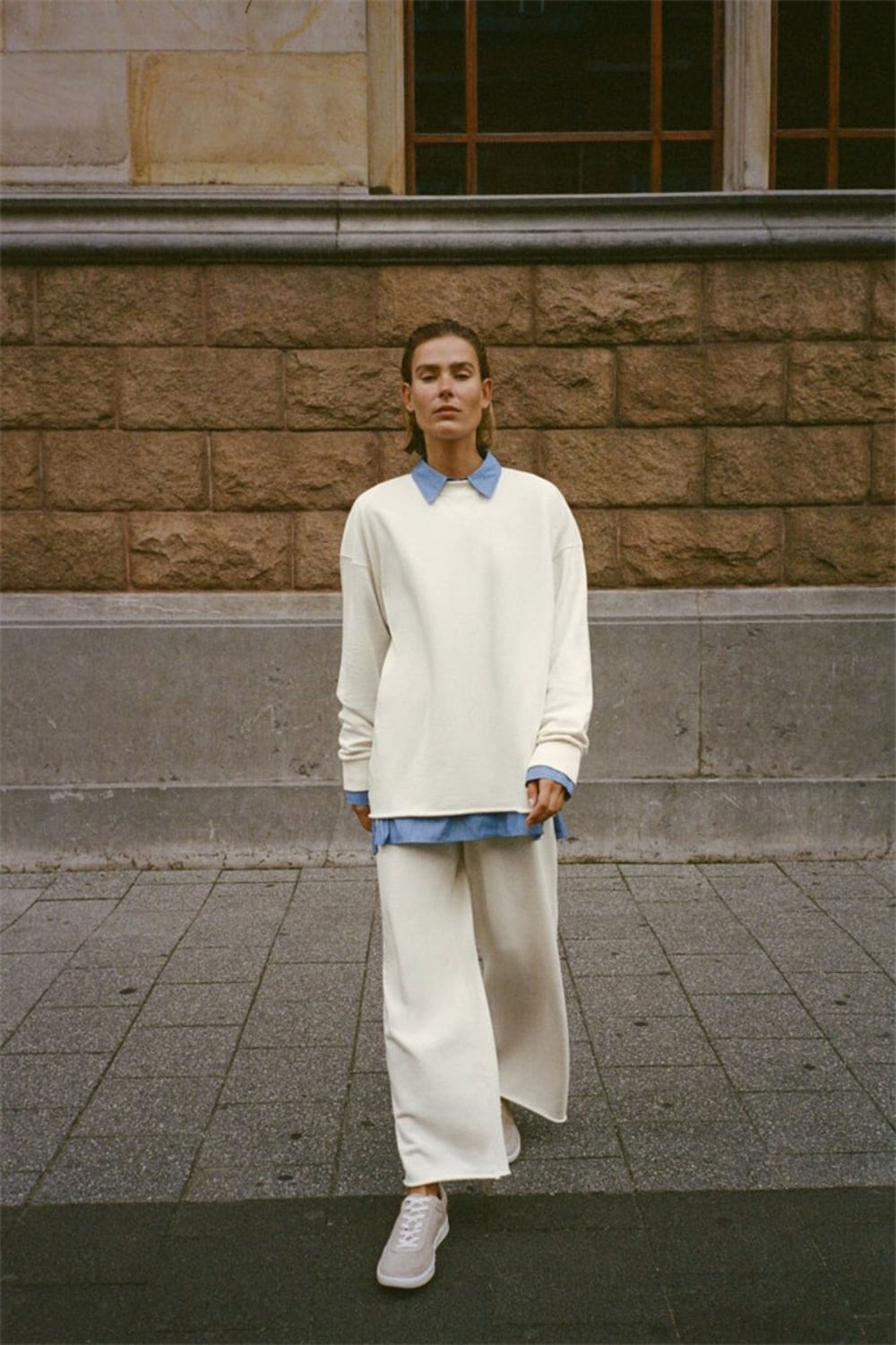 'Isabelle'Loose sweater Top & Straight Trousers (Sold Separately)