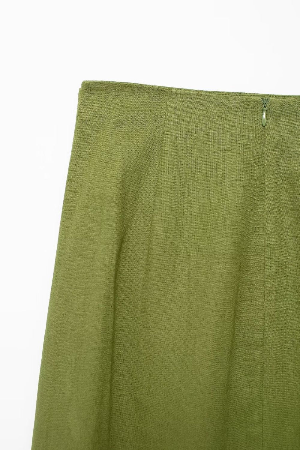 ‘Zoe’ Pleated Green Incorrect Mid-Length Skirt