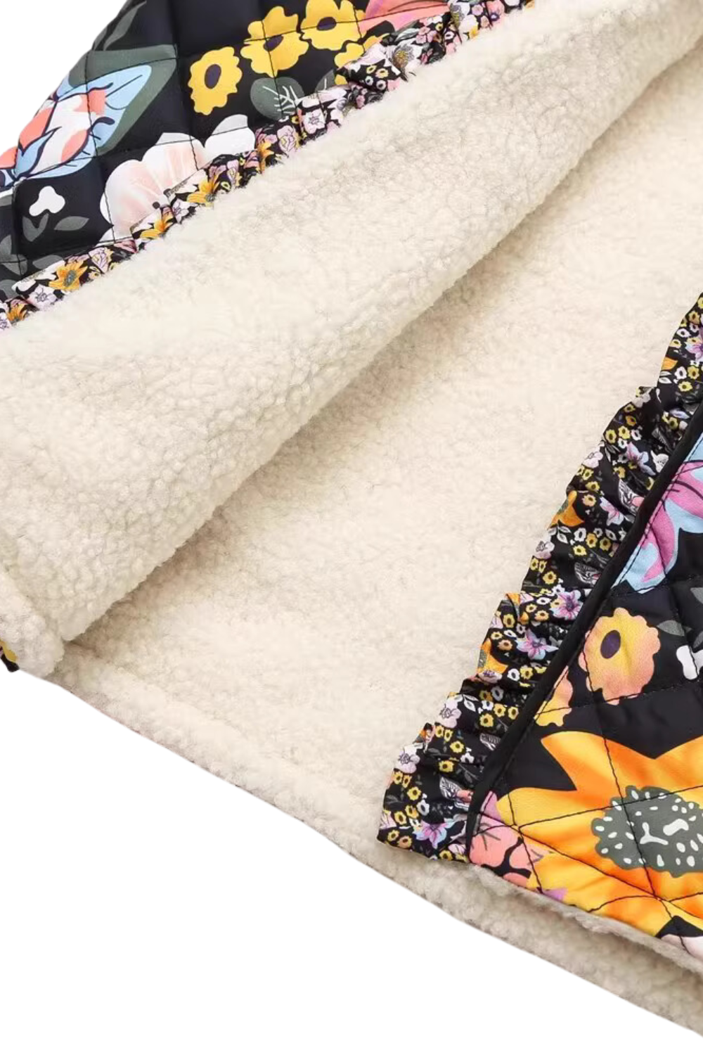 'Wanda' Open-Front Quilted Floral Jacket