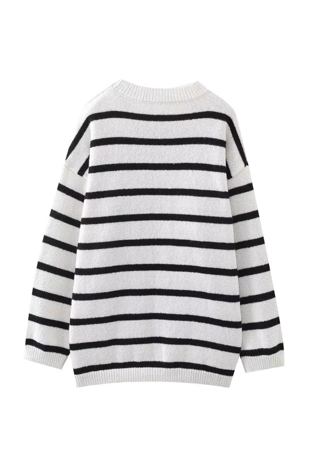 'Elena' Striped Round Neck Knitted Sweater Dress (2 Colors)