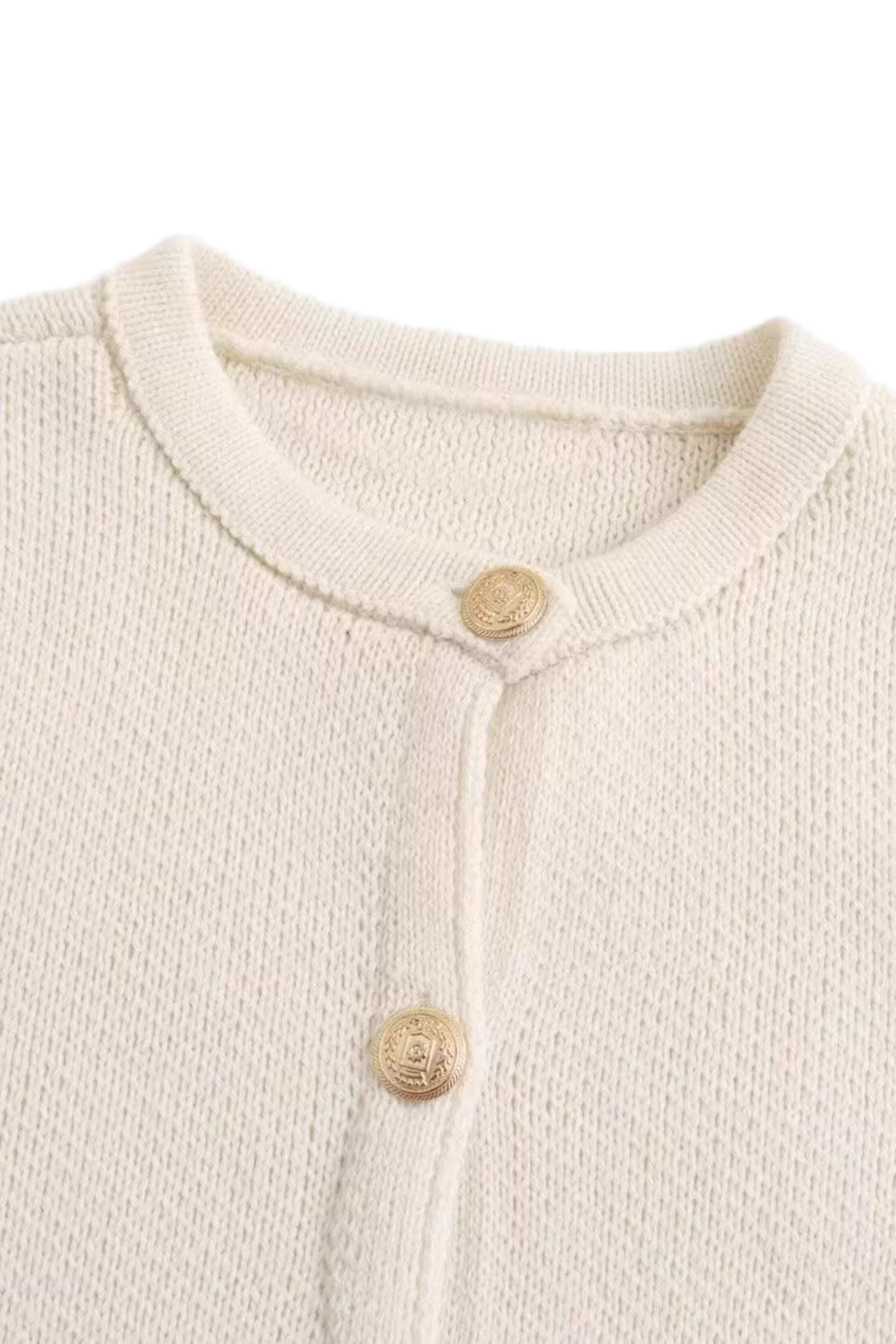 'Agnes' Round-Neck Knitted Cardigan