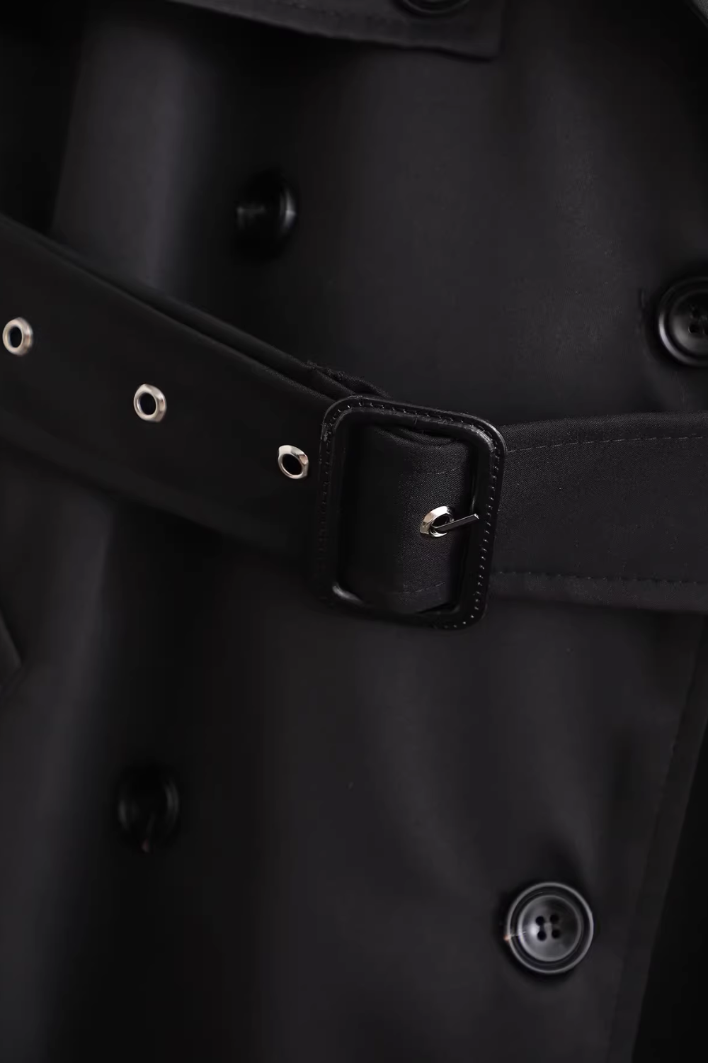 'Denise' Double-breasted Mid-Length Jacket Coat