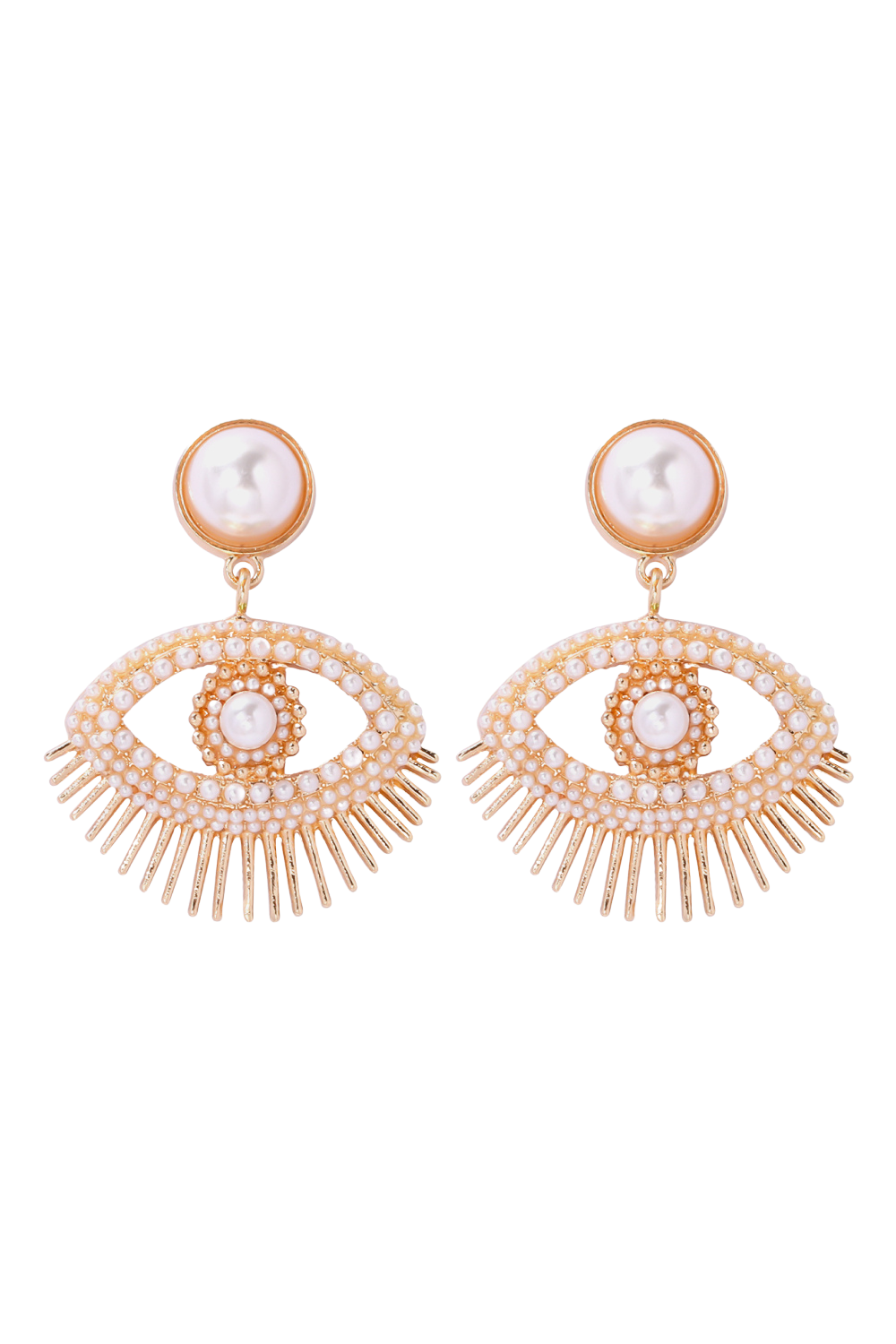 Evil Eye Shape Rhinestone Zinc Alloy Synthetic Dangle Earrings