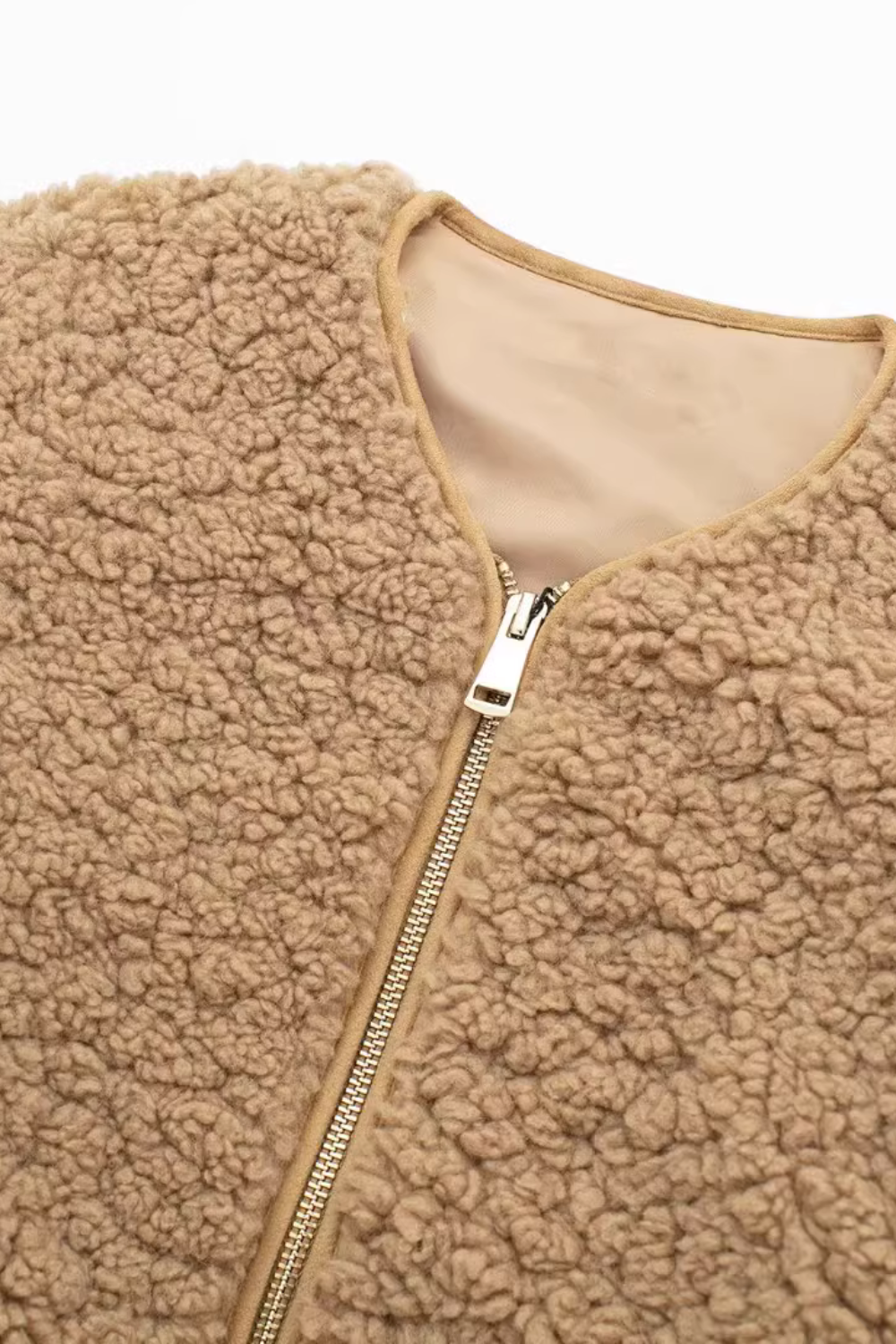 'Marlene' Zip-Up Fleeced Short Jacket