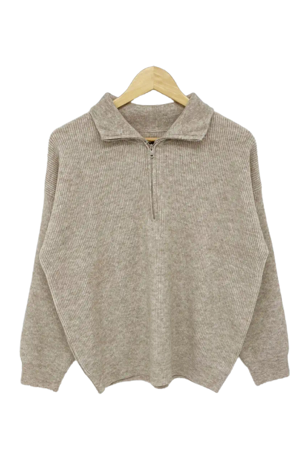 'Yvonne' Half-Zip Collared Knitted Sweater (3 Colors)