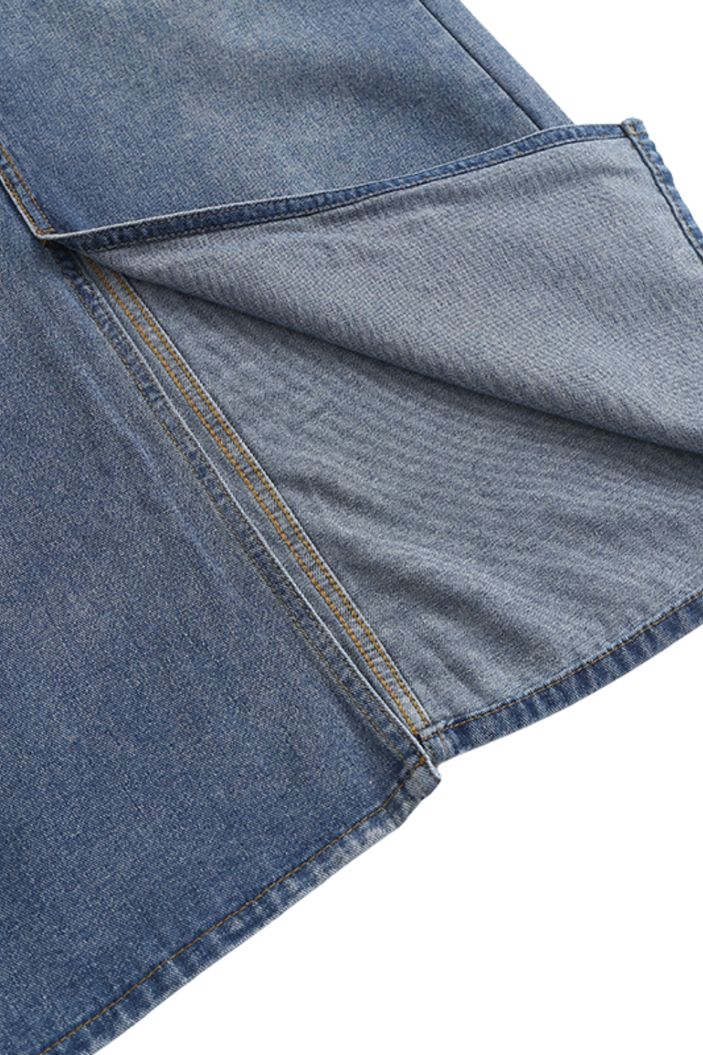 'Pamela' High-Waist Slit Denim Skirt