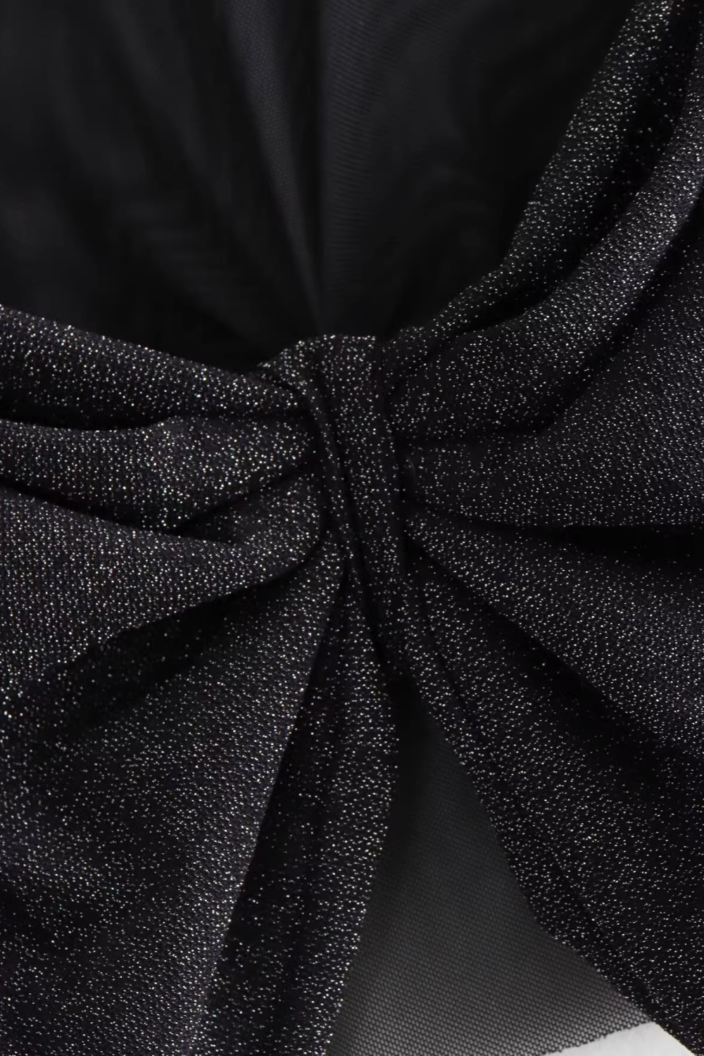 'Paula' Bow-Tie Tulle Knit Top