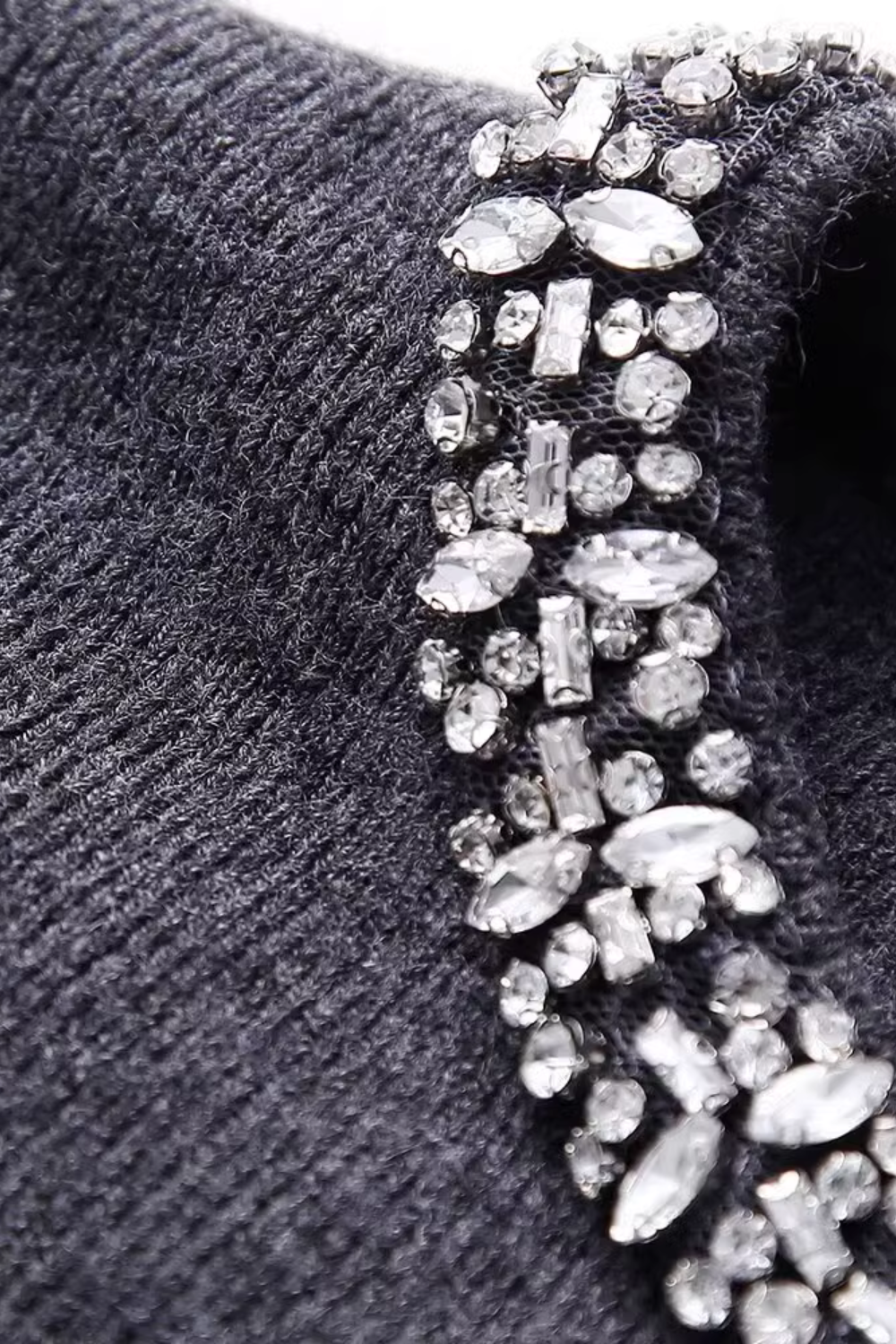 'Thea' Embellished Neckline Knit Sweater