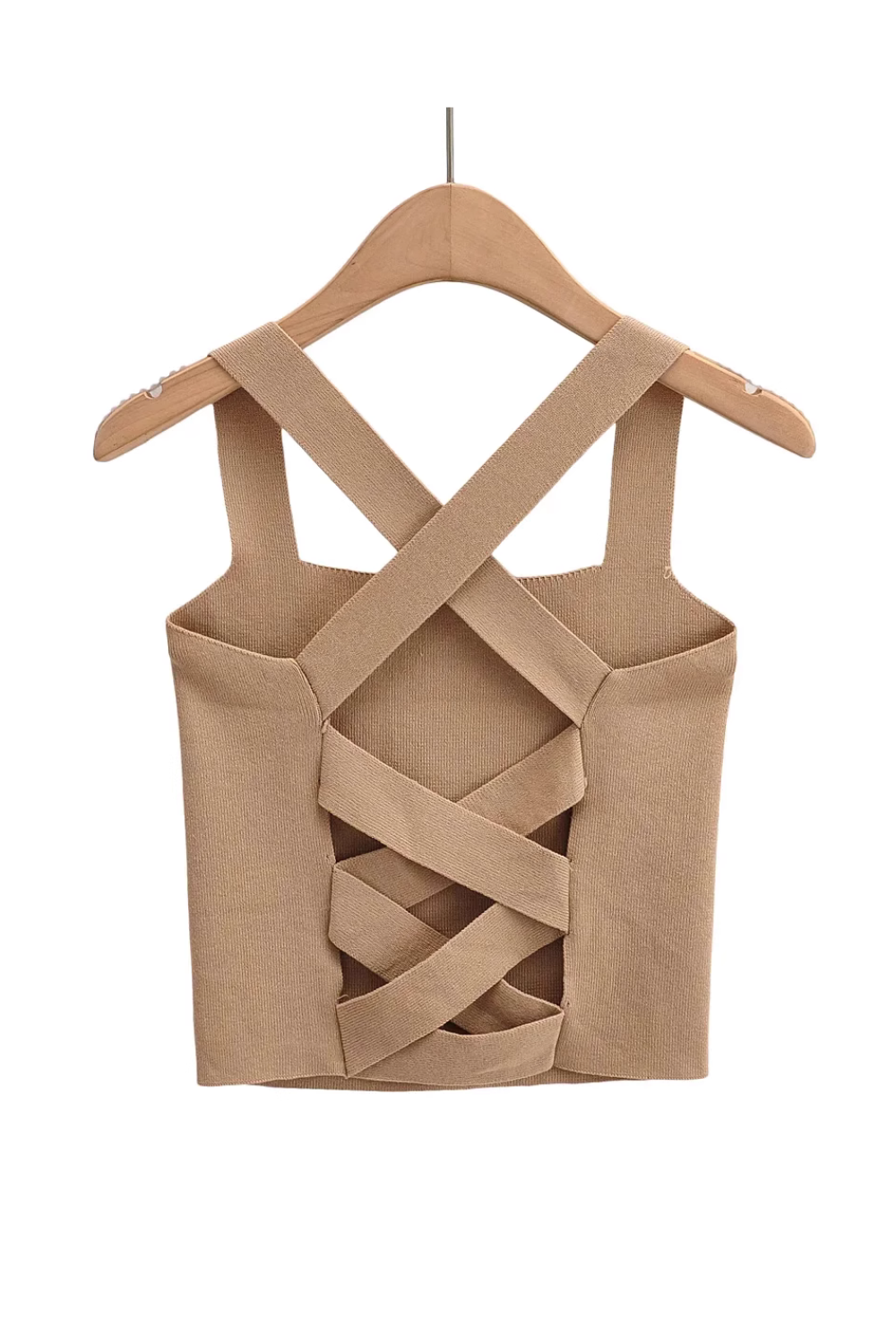 'Cynthia' Sleeveless Cross Back Knitted Top (3 Colors)