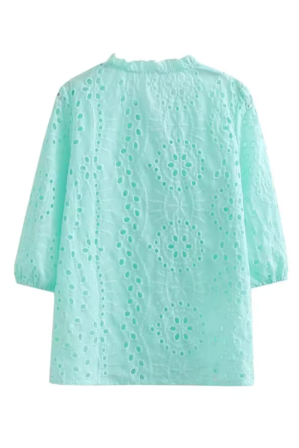 'Sonya' V-Neck Embroidery Shirt (2 Colors)