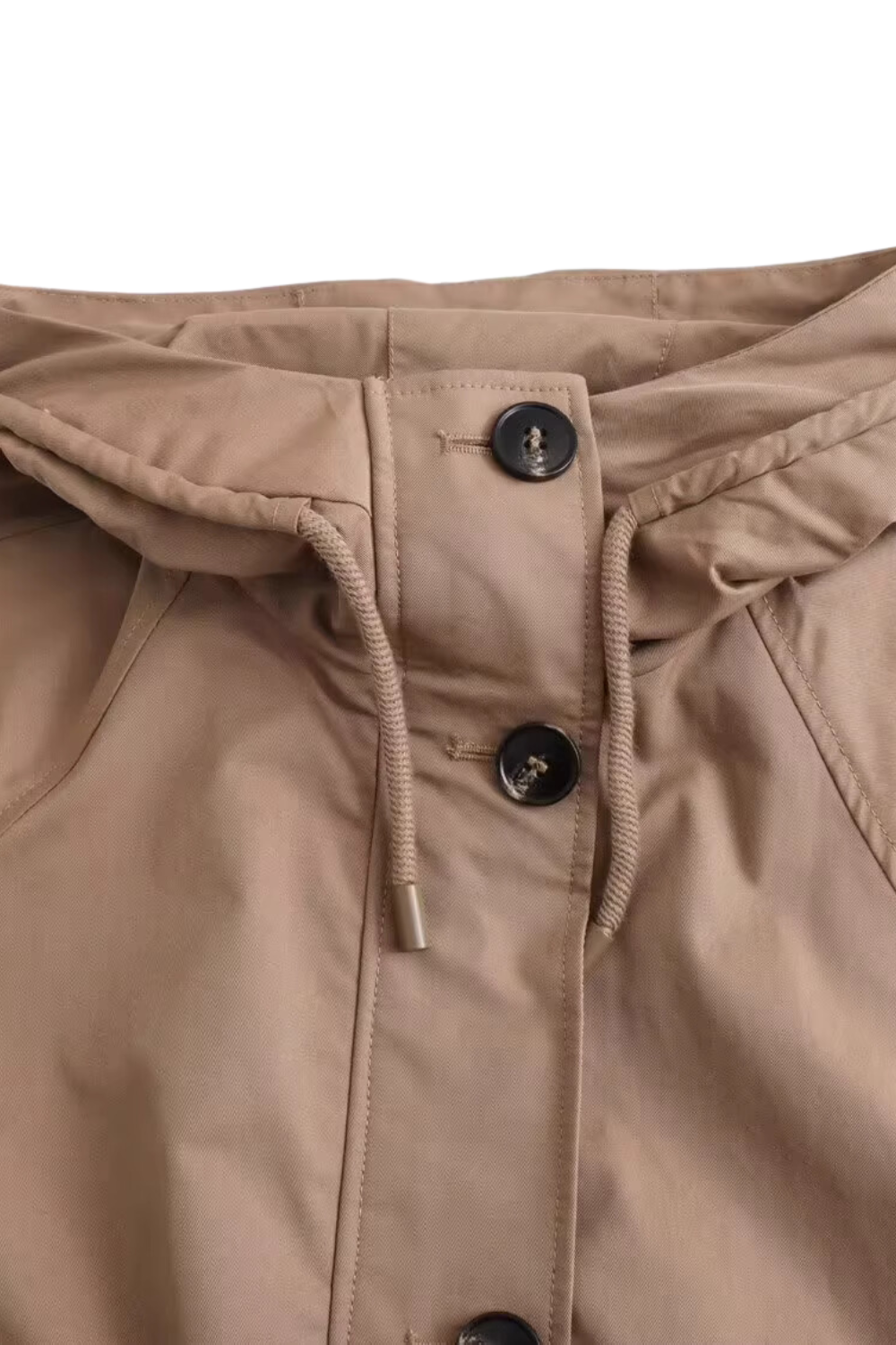 'Jackie' Hooded Button-Up Parka Jacket