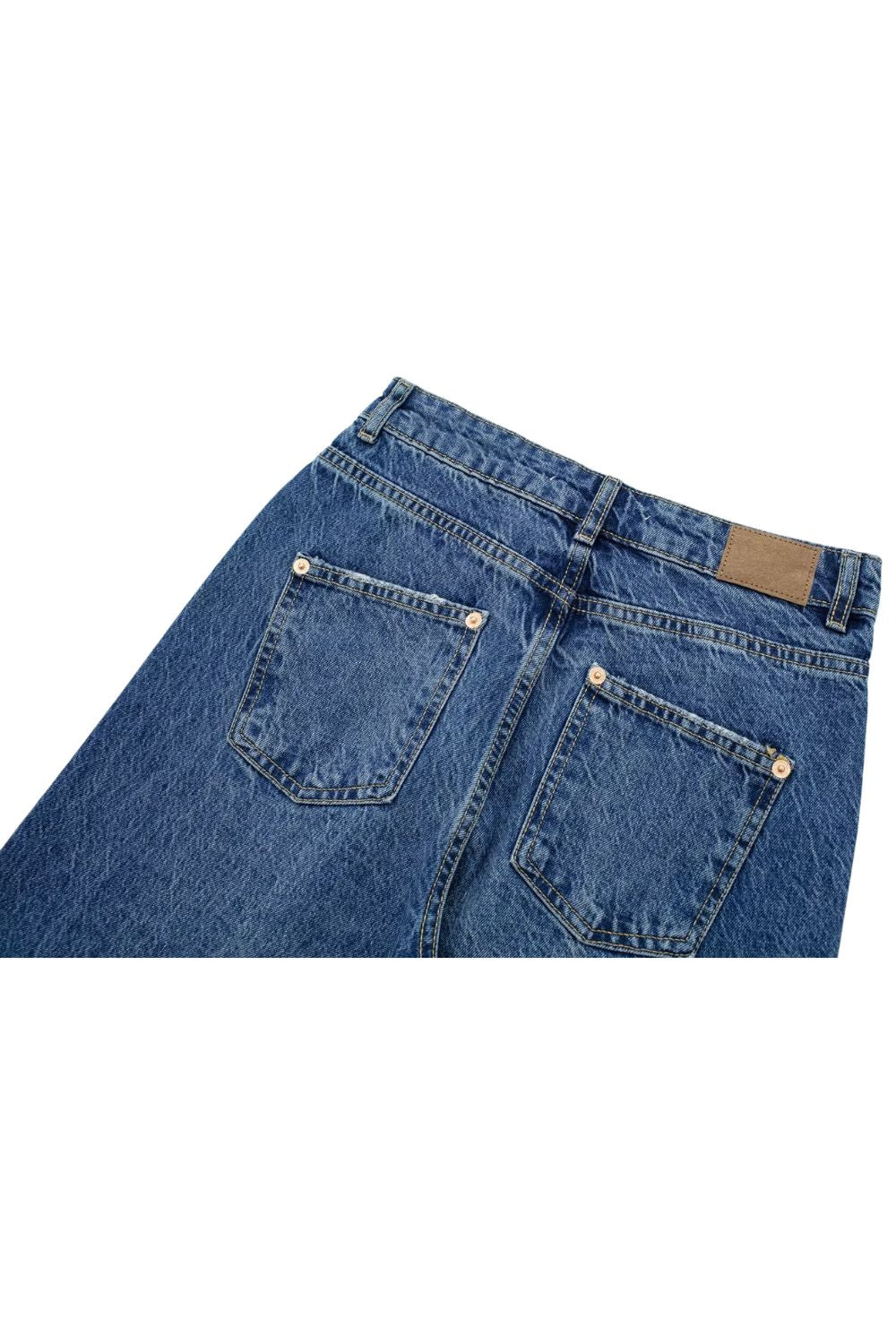 'Rose' High-Waist Straight-Leg Long Jeans