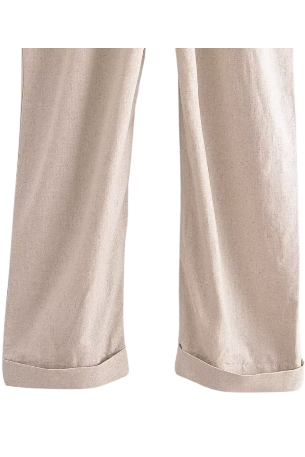 'Irina' Linen-Blend Straight Leg Long Jumpsuit