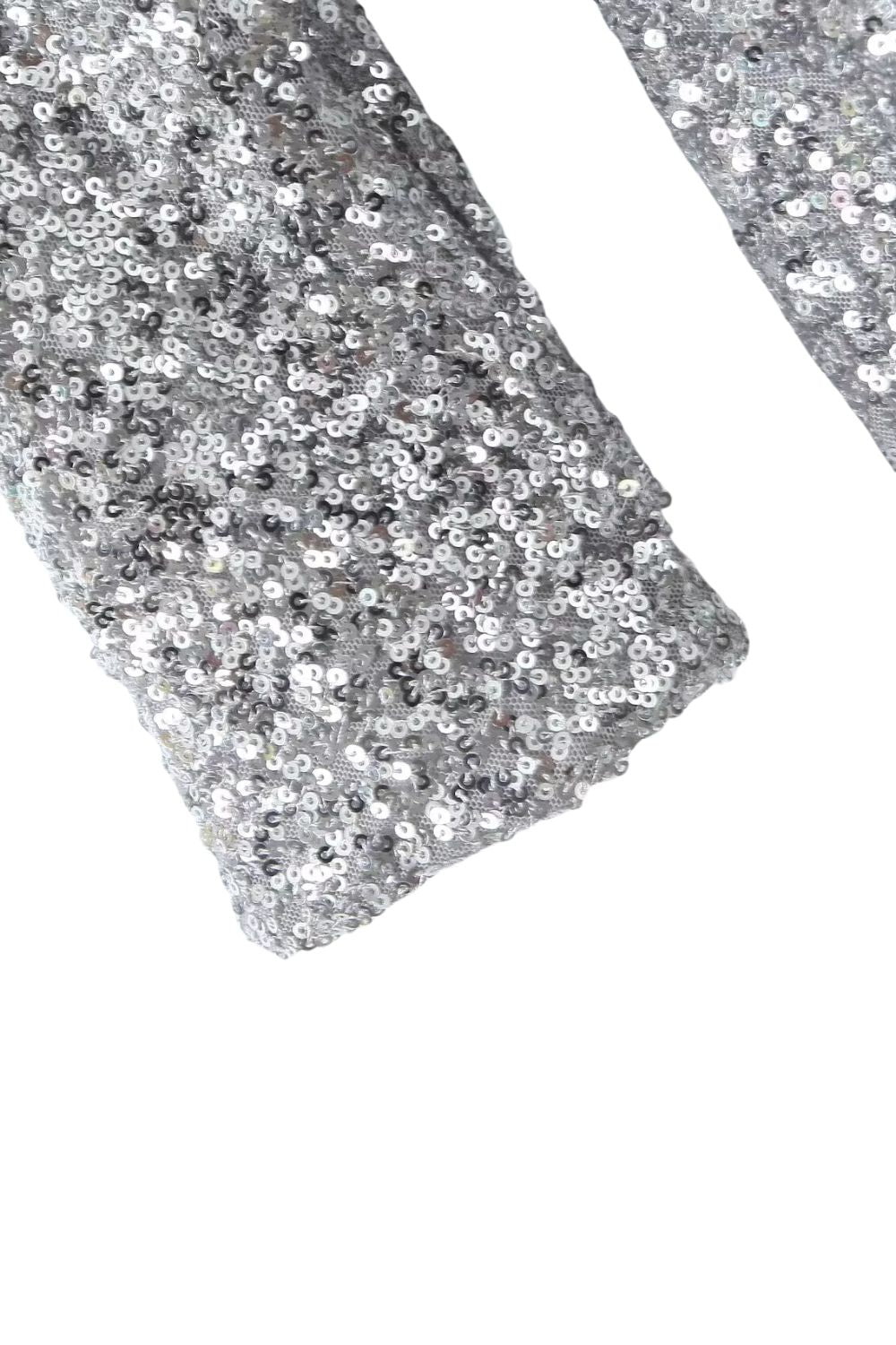 'Evelyn' Simple V-Neck Sequin Long-Sleeve Dress