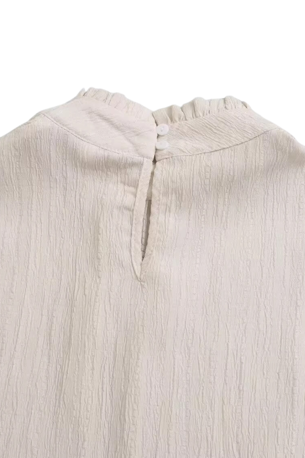 'Phoebe' Crepe Texture Long Sleeved Blouse