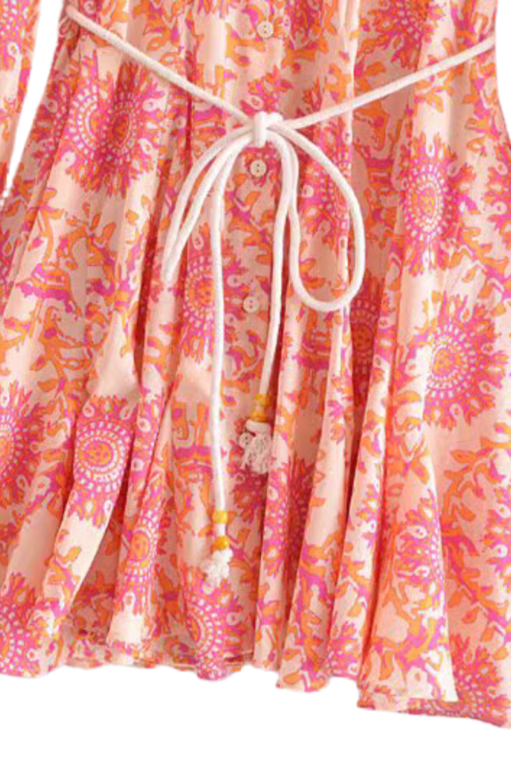 'Miriam' Long Sleeved Printed Collared Mini Dress