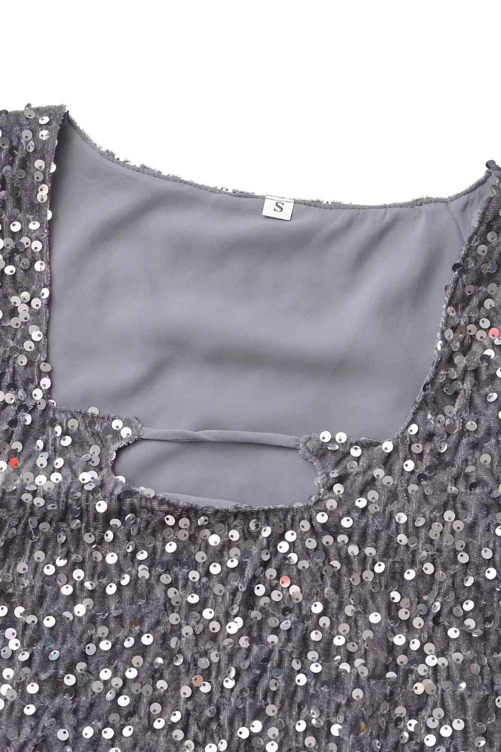 'Glenda' Sequinned Sleeveless Short Top