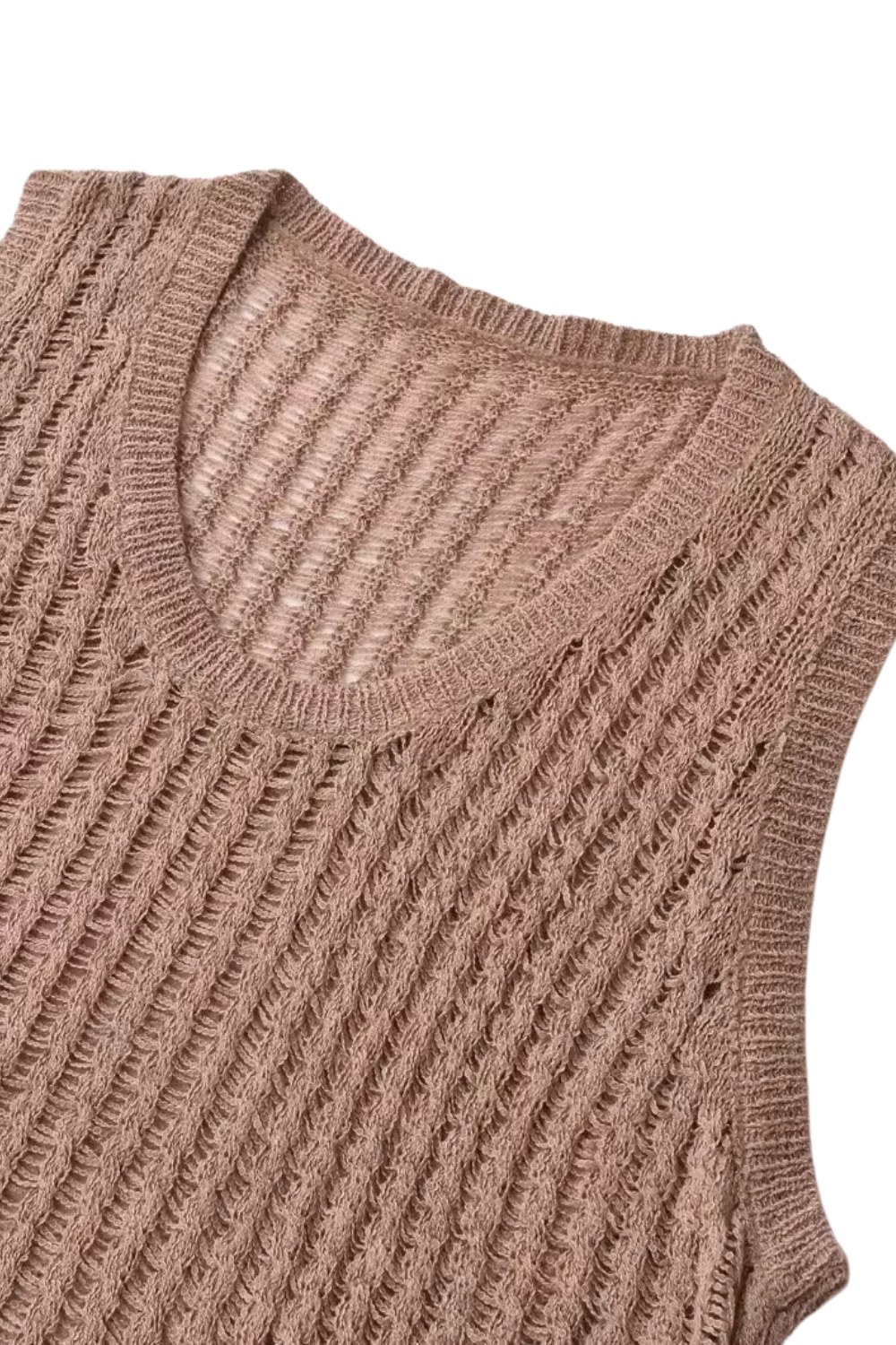 'Elizabeth' Sleeveless Mesh Knitted Top