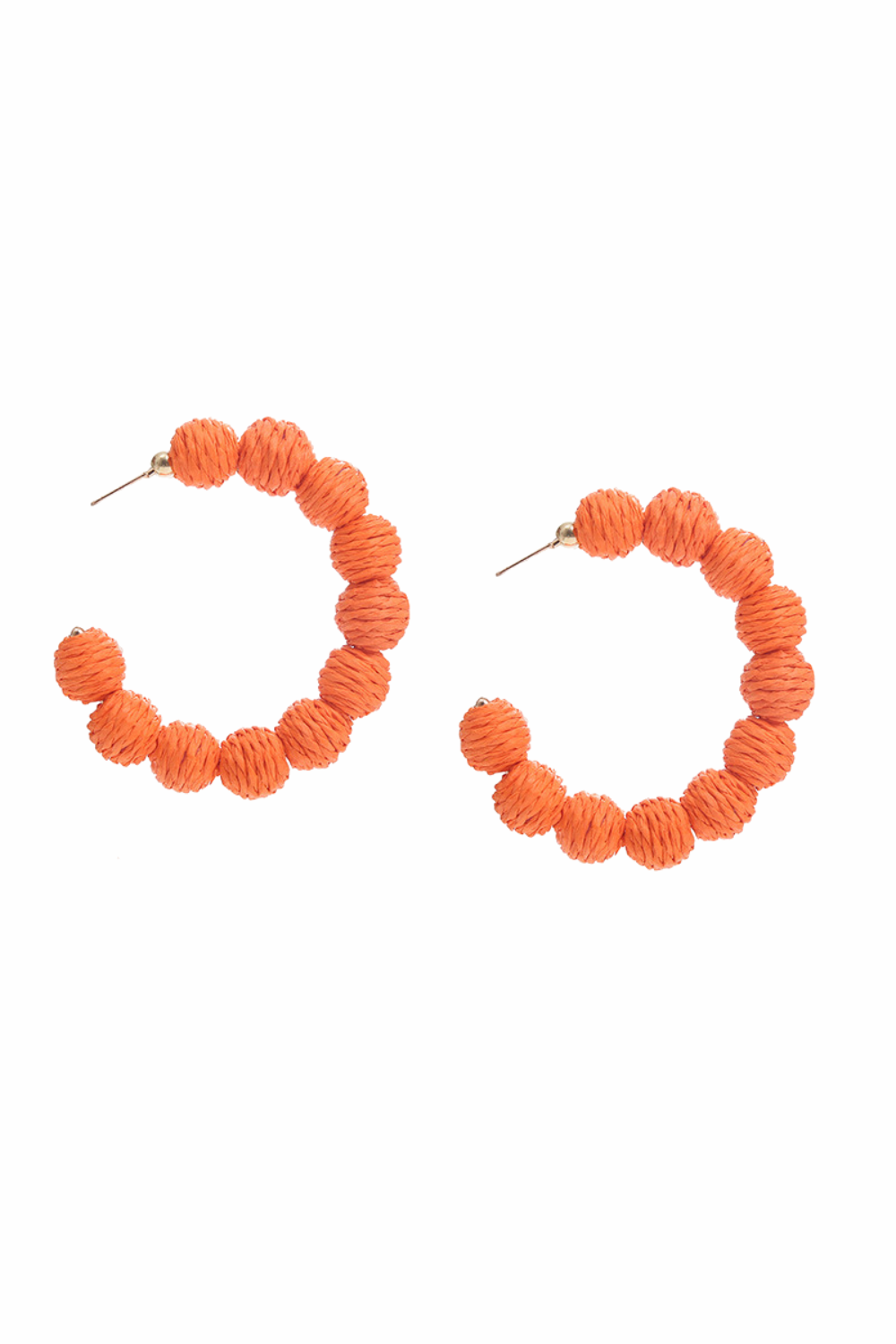 'Patricia' Raffia Hand Woven C-Hoop Earrings (11 Colors)