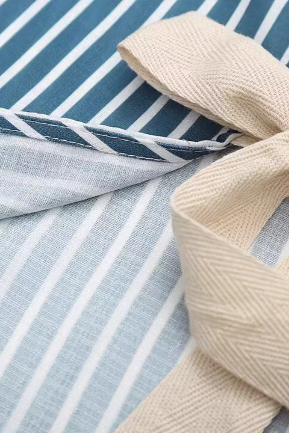 'Ivy' Front Bow-tie Striped Short Sleeved Top