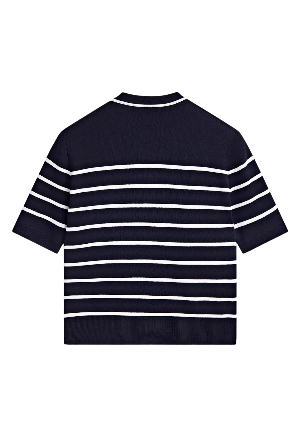 'Nicole' Striped Short Sleeve Button-Up Knitted Cardigan (2 Colors)