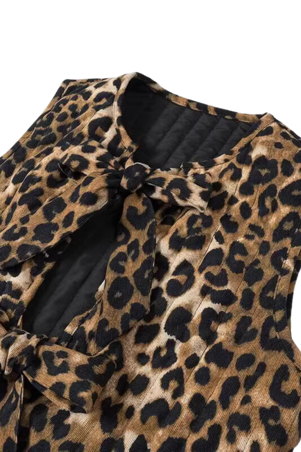 'Gloria' Corduroy Leopard Print Vest