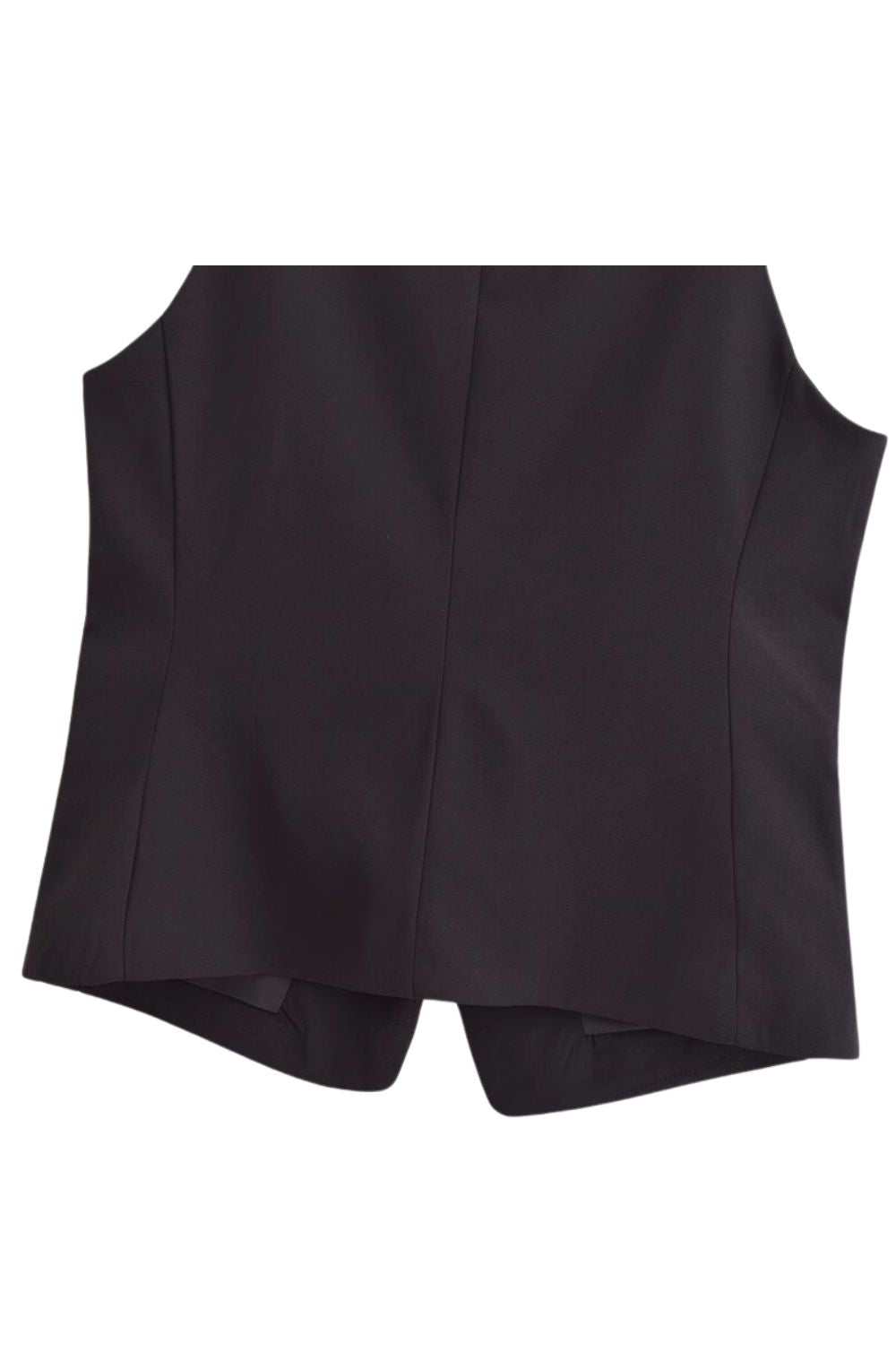 'Nan'Square Neck Backless Sleeveless Fitted Vest