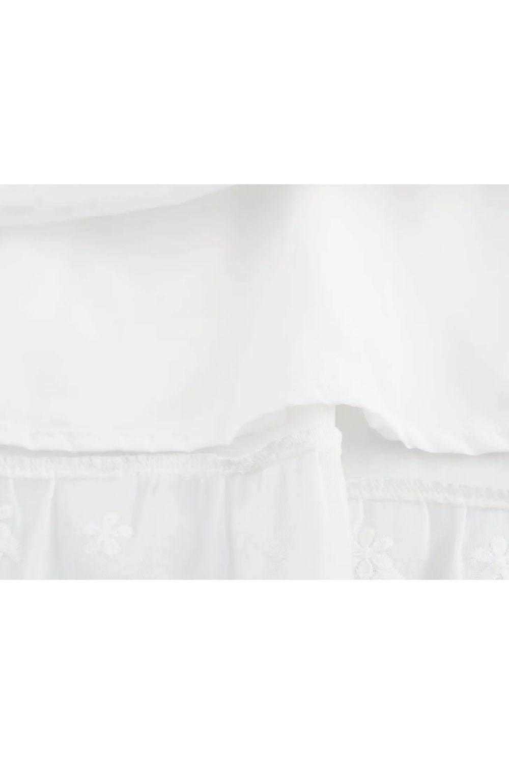 ‘Poppy’ Embroidered White Elastic Waist Midi Skirt