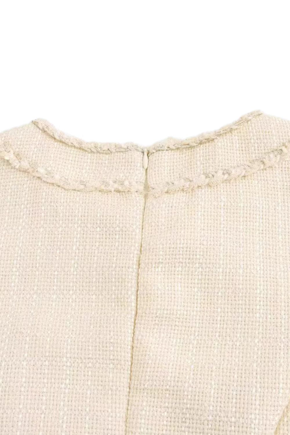 'Cora' Round-Neck Long-Sleeve Wool-Blend Fishtail Dress