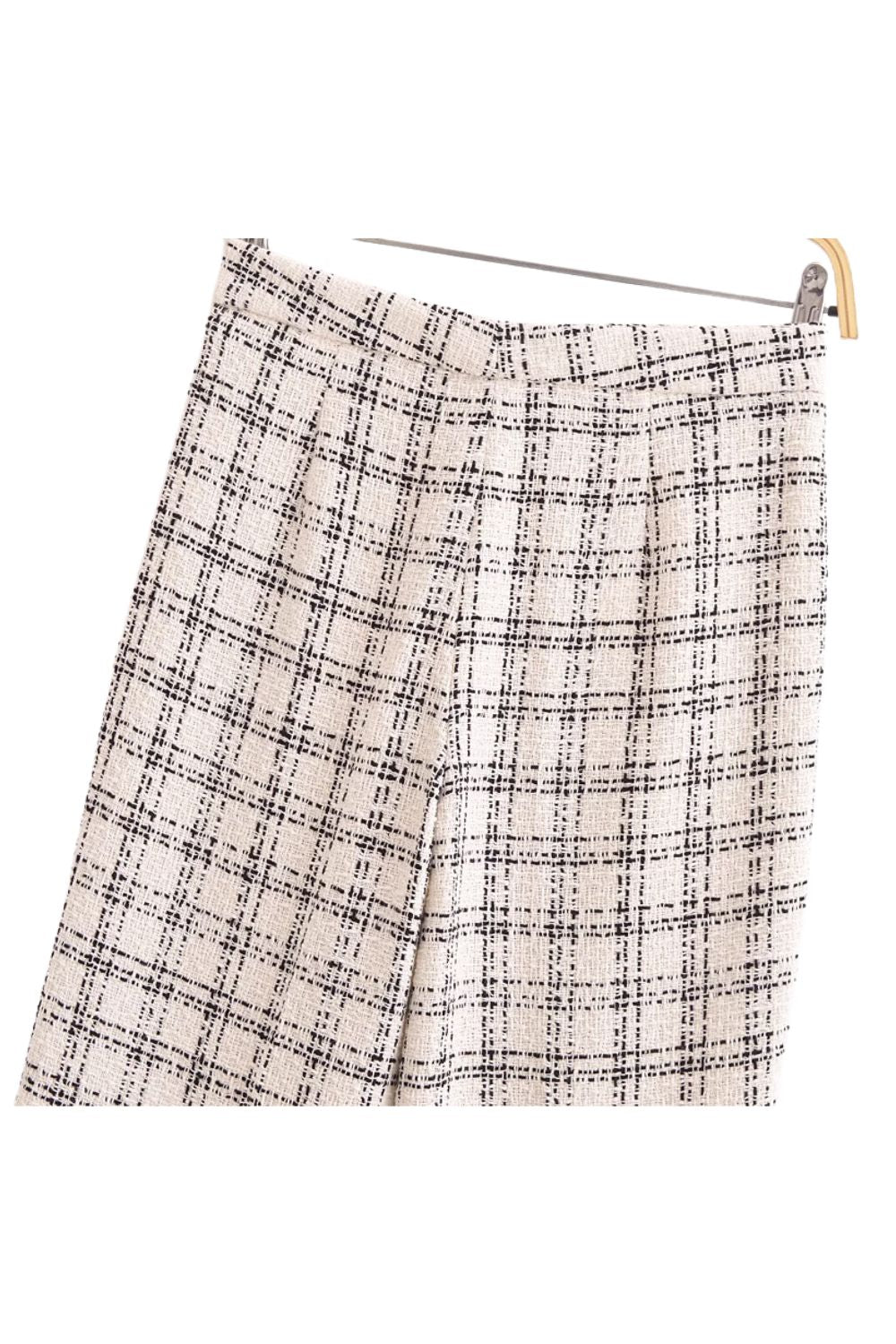 'Nancy' Square Neck Checkered Textured Tank Top & Trousers (Sold Separately)