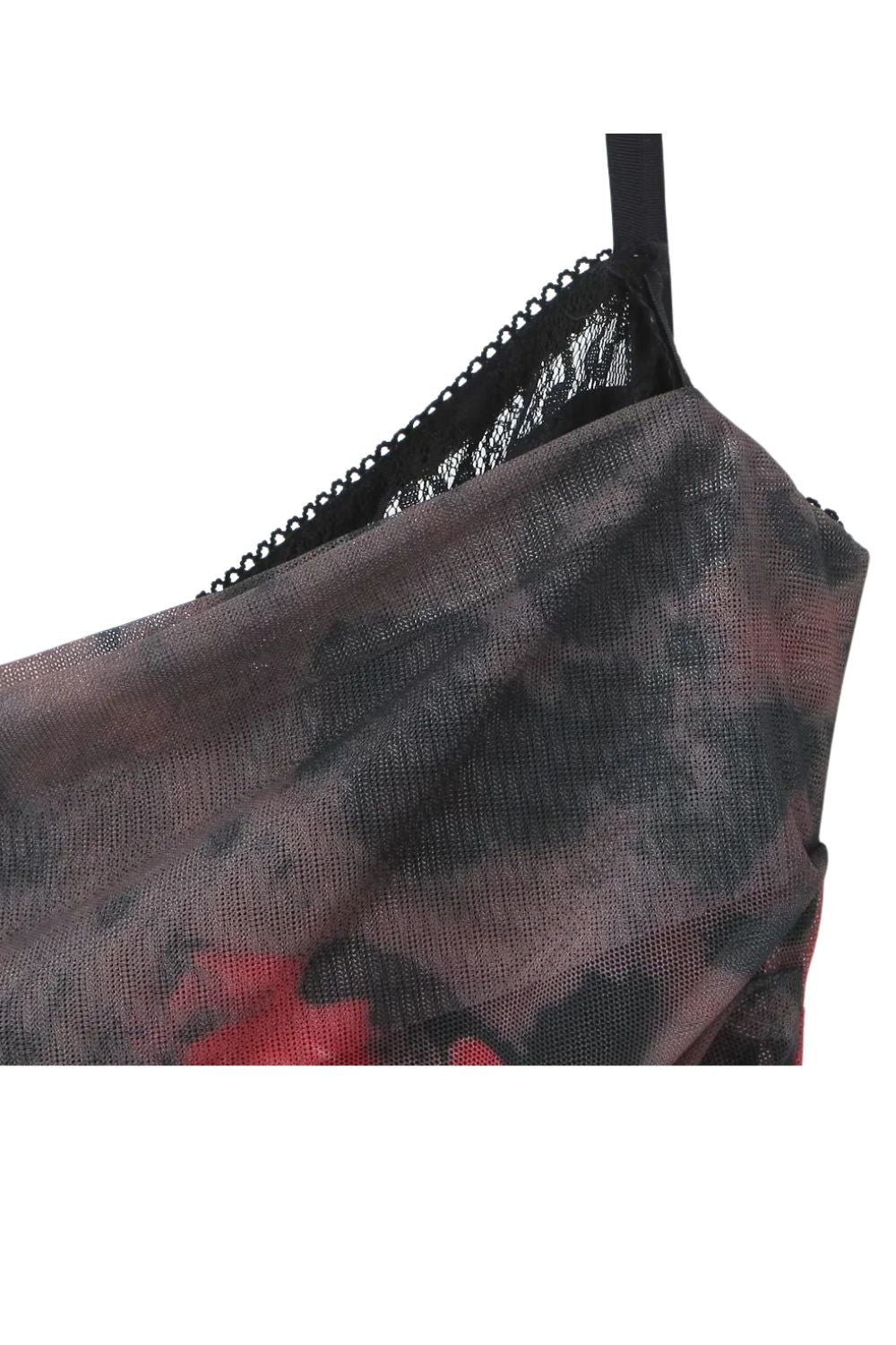 ‘Eliza’ Fashion Spaghetti Strap Mesh Print Dress