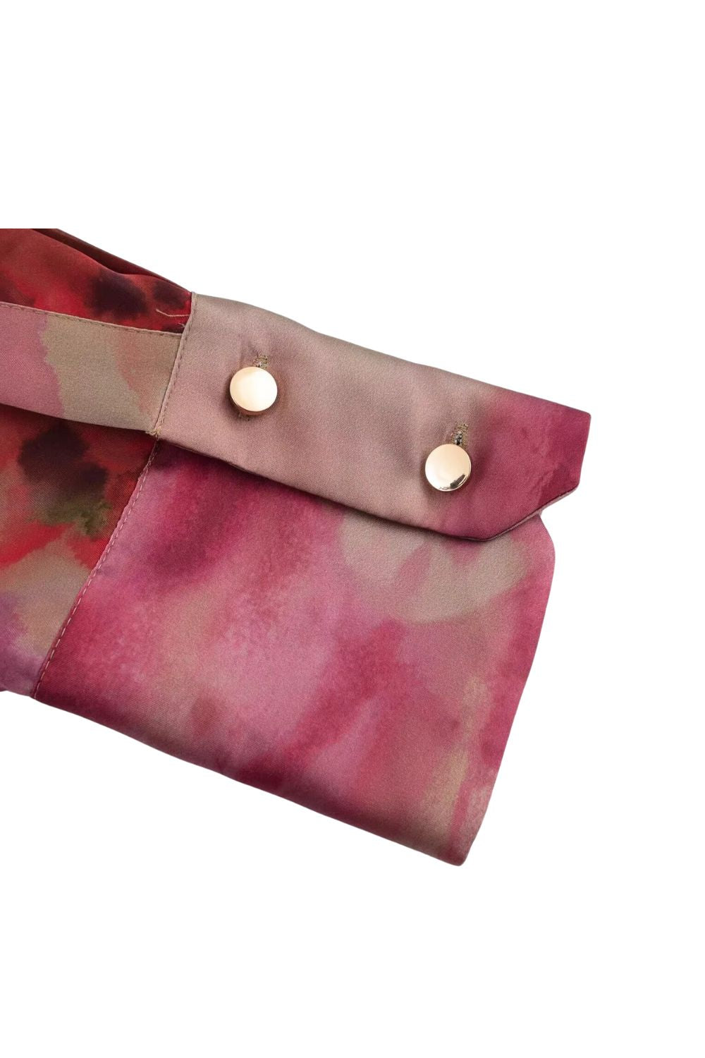 'Lucy' Silk Satin Texture Tie-Dye Shirt