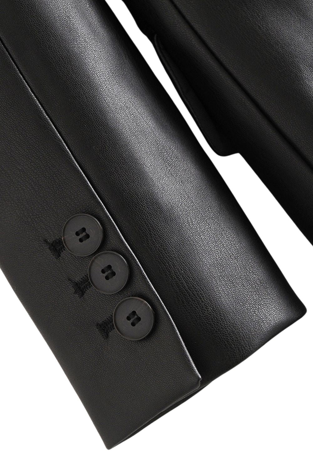 ‘ Levi’ Loose Fit Imitation Leather Casual Blazer Jacket