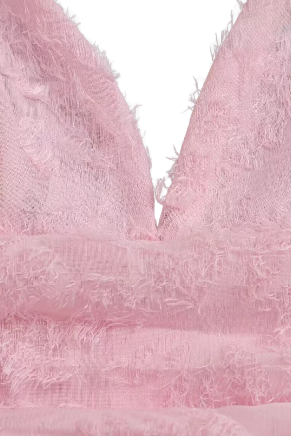 'Vilma' V-neck Fuzzy Sleeveless Mini Dress