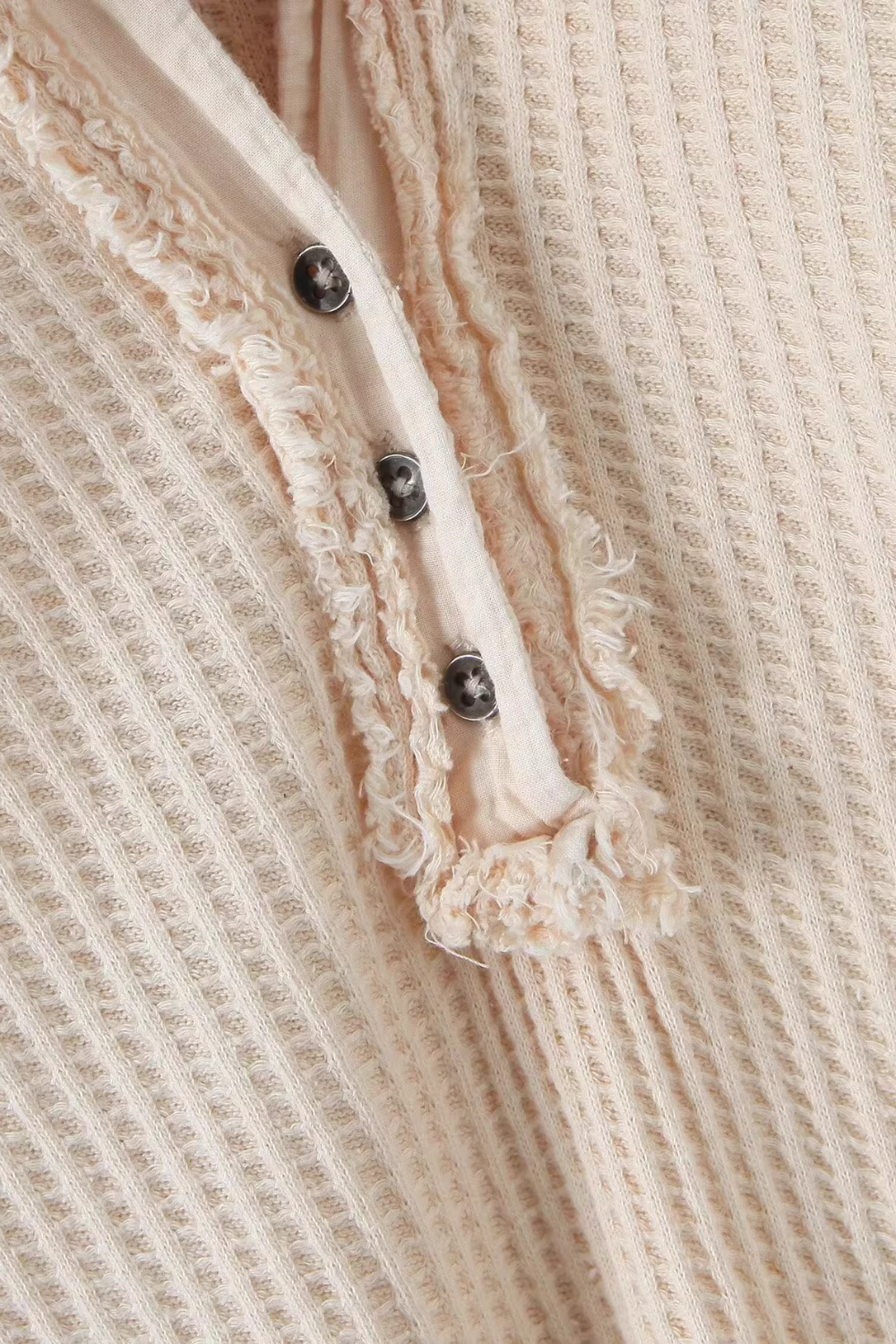 'Jenny' Waffle-knit Long Sleeved Top