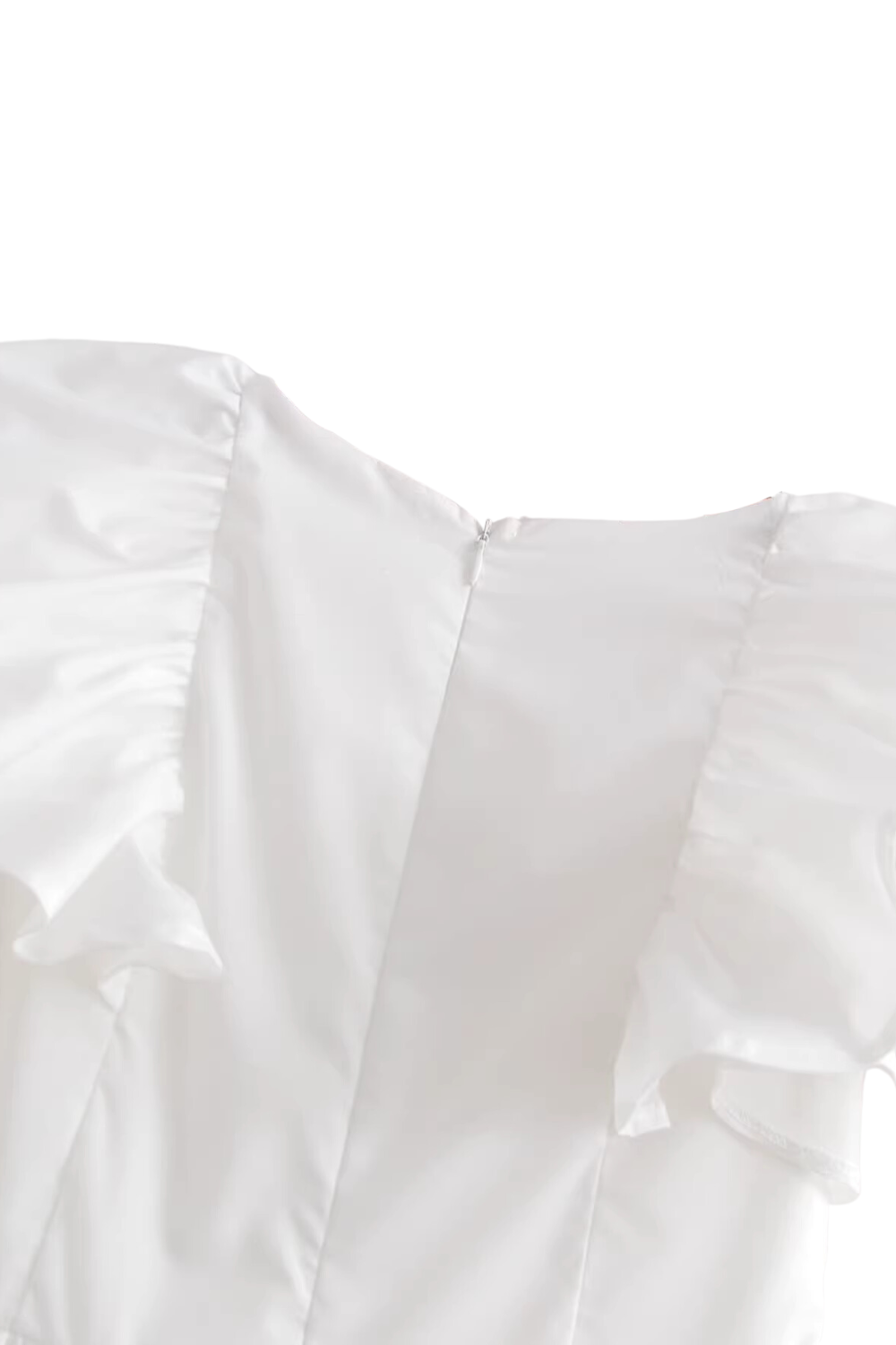 'Frances' V-neck Ruffled Short Dress