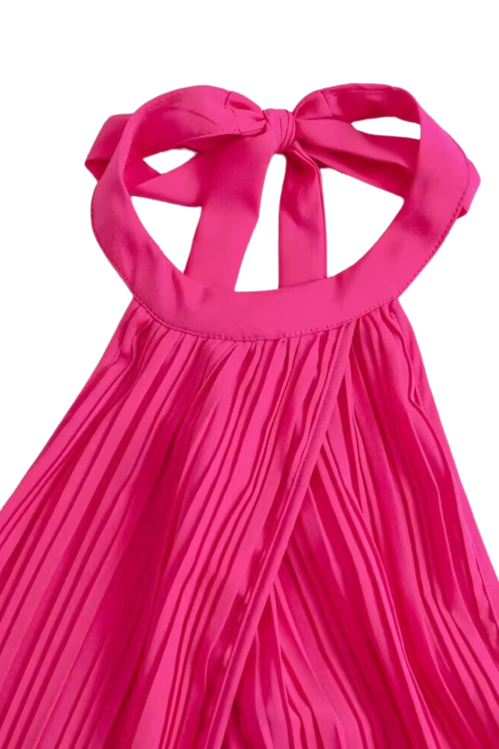 'Megan' Halter Neck Pleated Dress