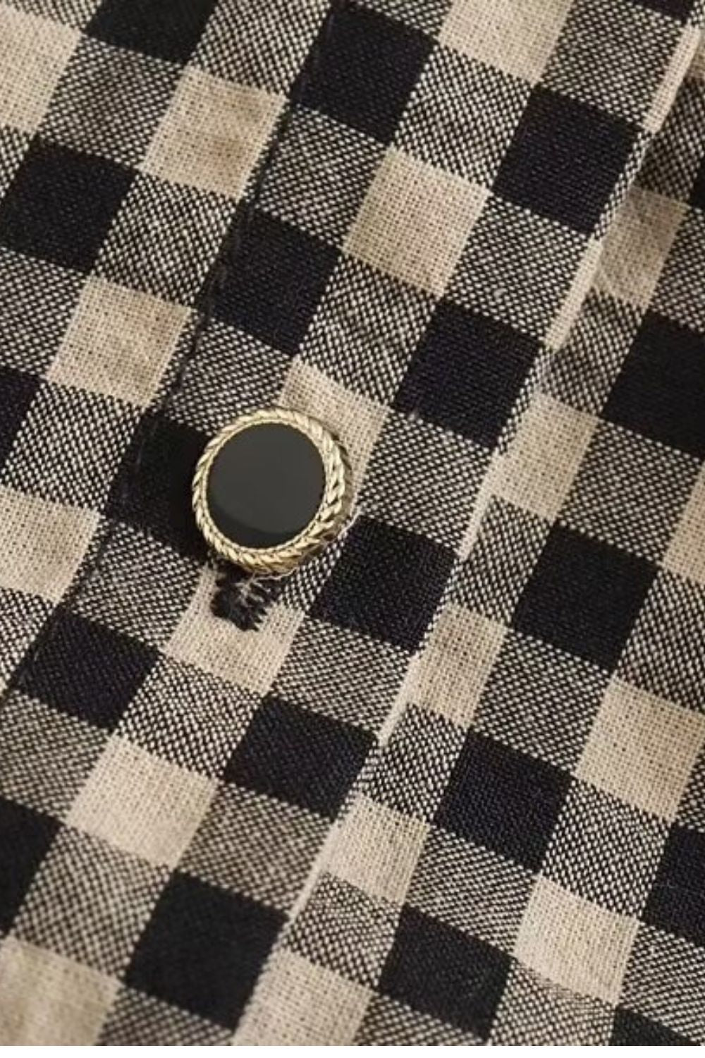 'Lily' Cotton Plaid Doll Collar Belted Dress