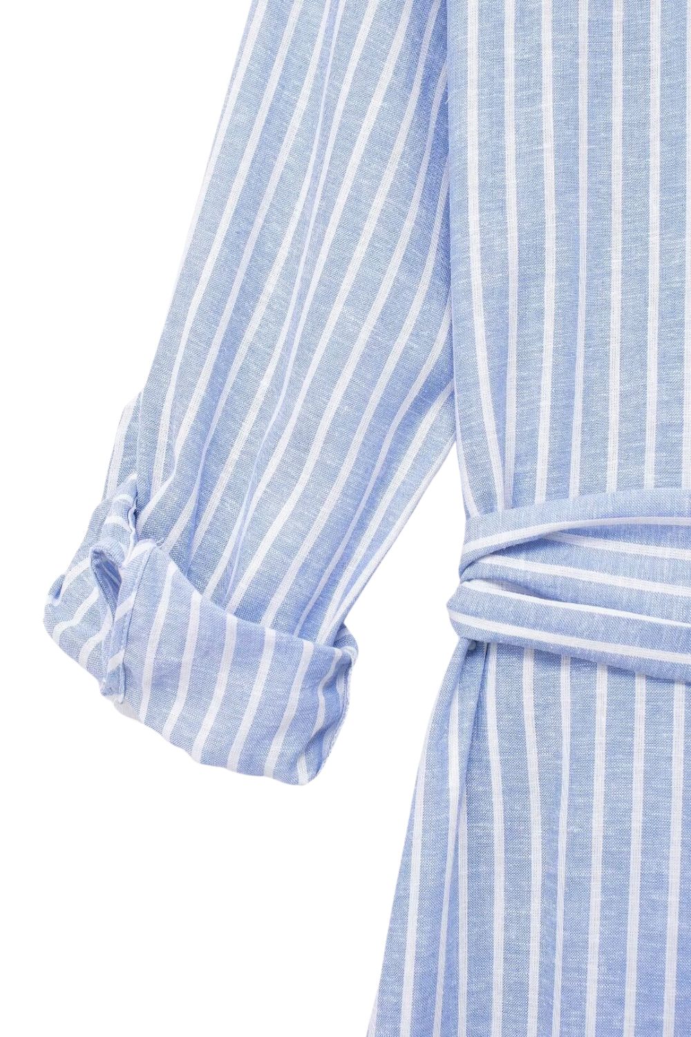 ‘Aurora’ Blended-Fabric Striped Midi Shirt Dress