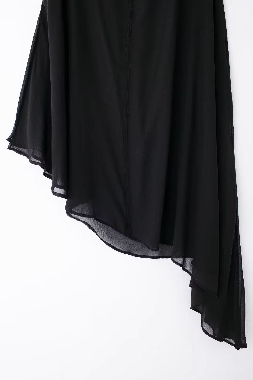 'Eliana' Asymmetric Semi-Transparent Cape Coat