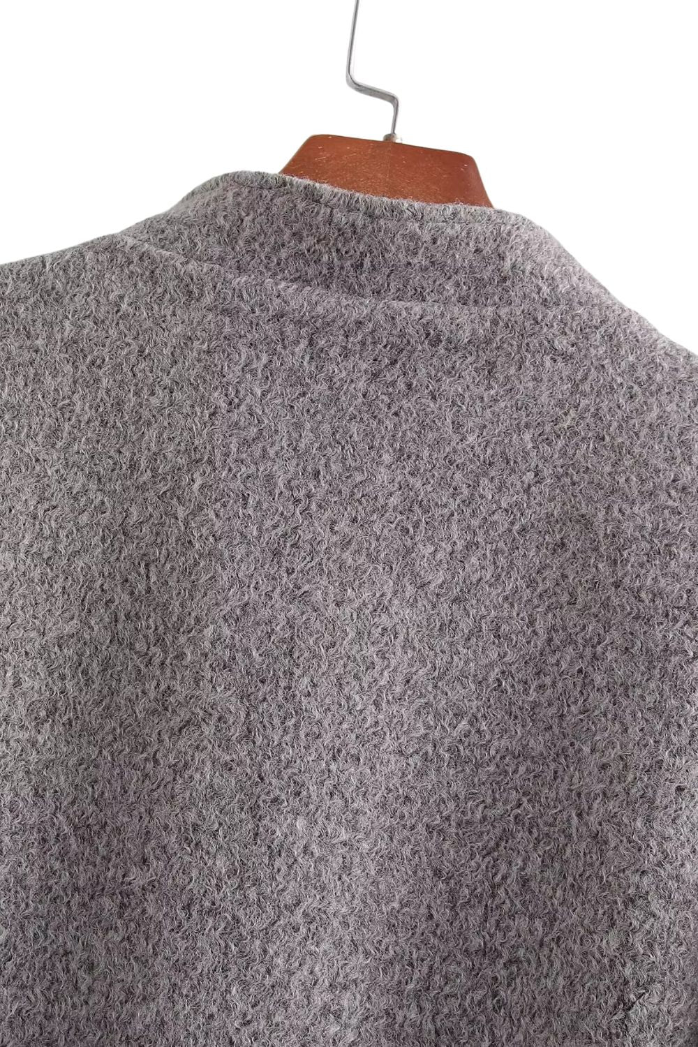 'Rose' Grey Wool Baseball-Style Jacket