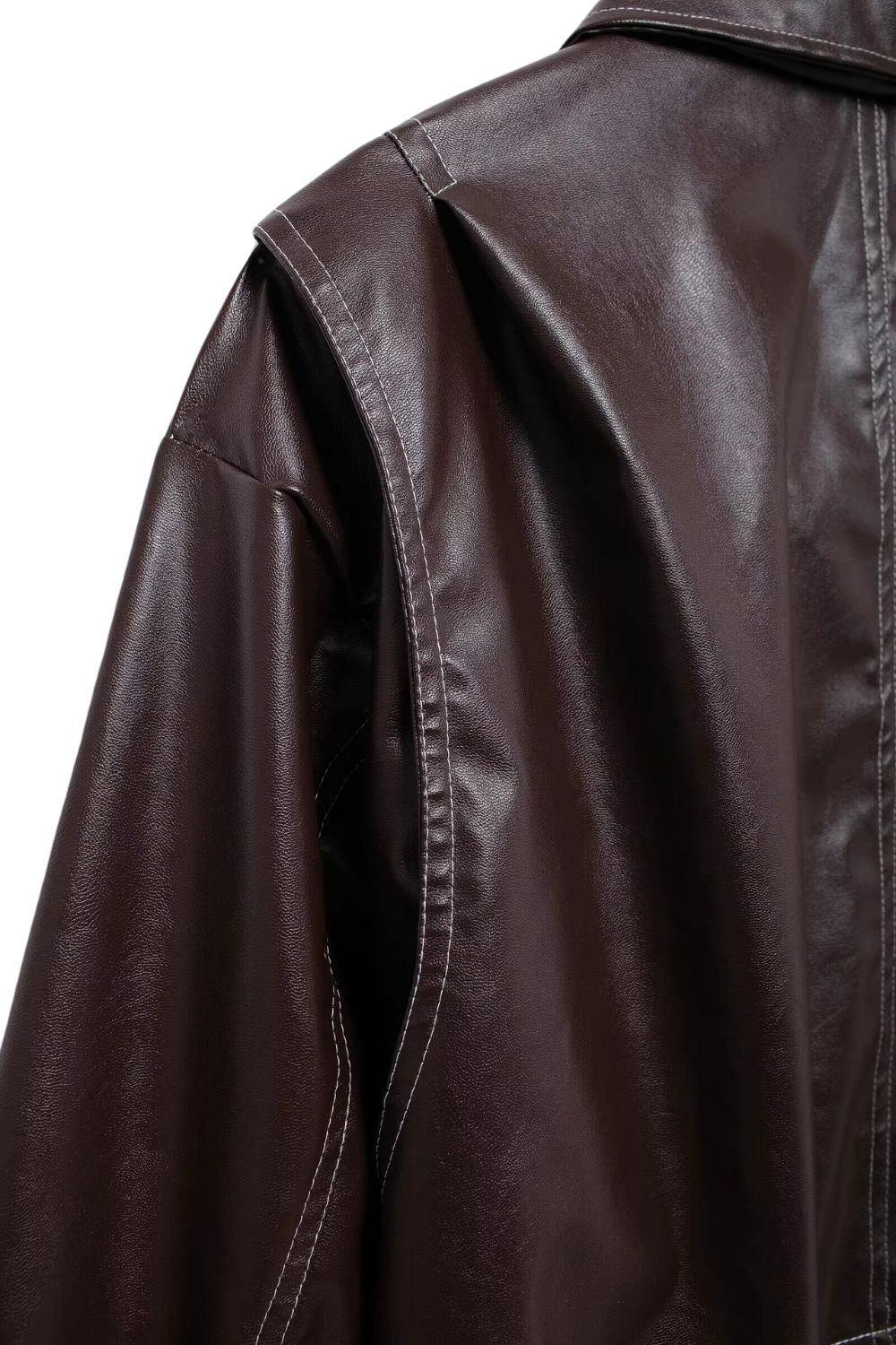 'Evelyn' Vintage Bordeaux Stand Collar Coat