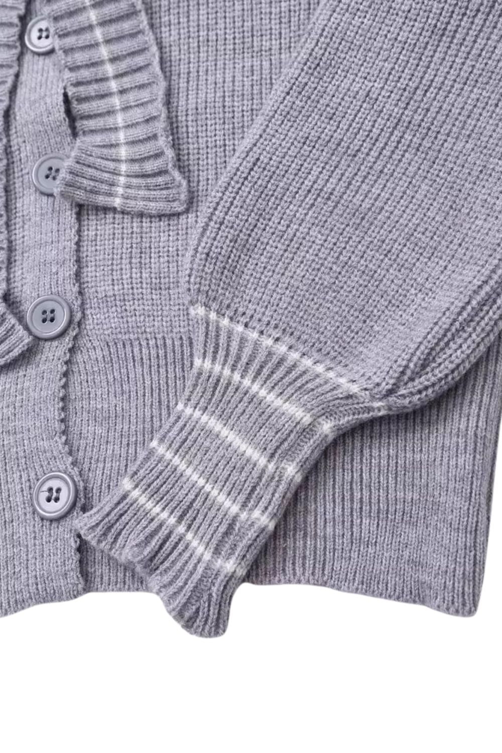 'Ella 'Color-Block Knit with Navy Collar Detail