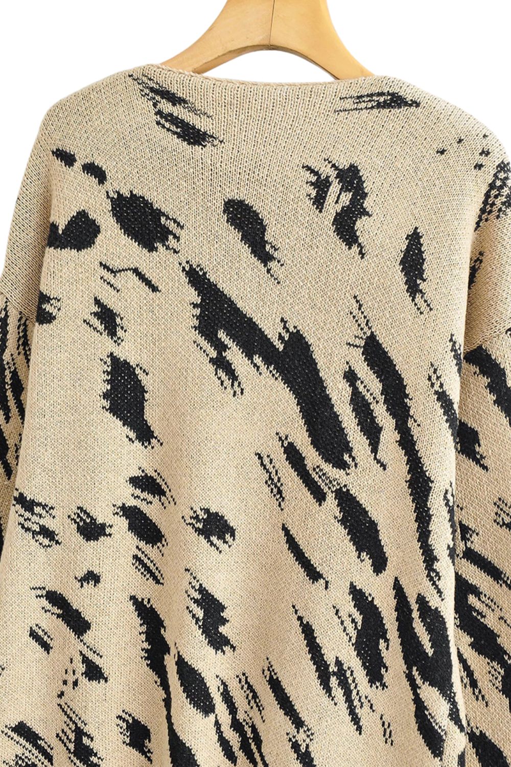 ‘ Gabriel’ Leopard Print Jacquard Mid-Length Knitted Coat
