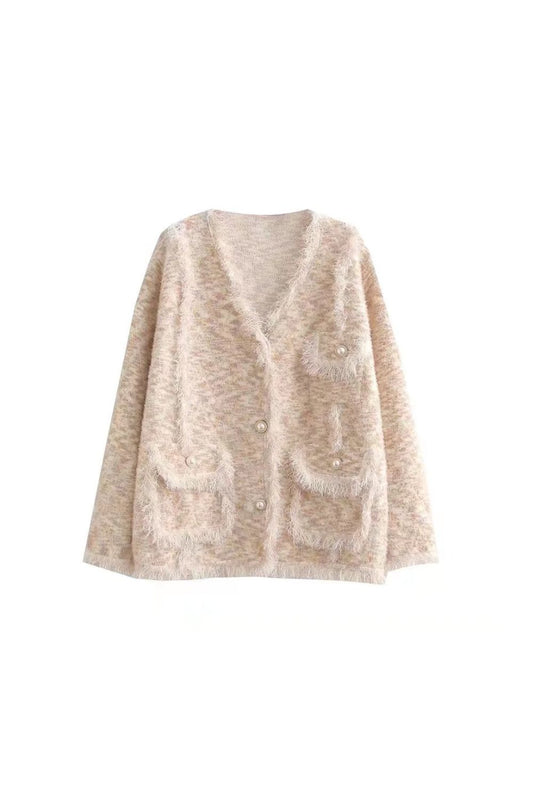 ' Angel' Tassel-Pocket Knit Jacket